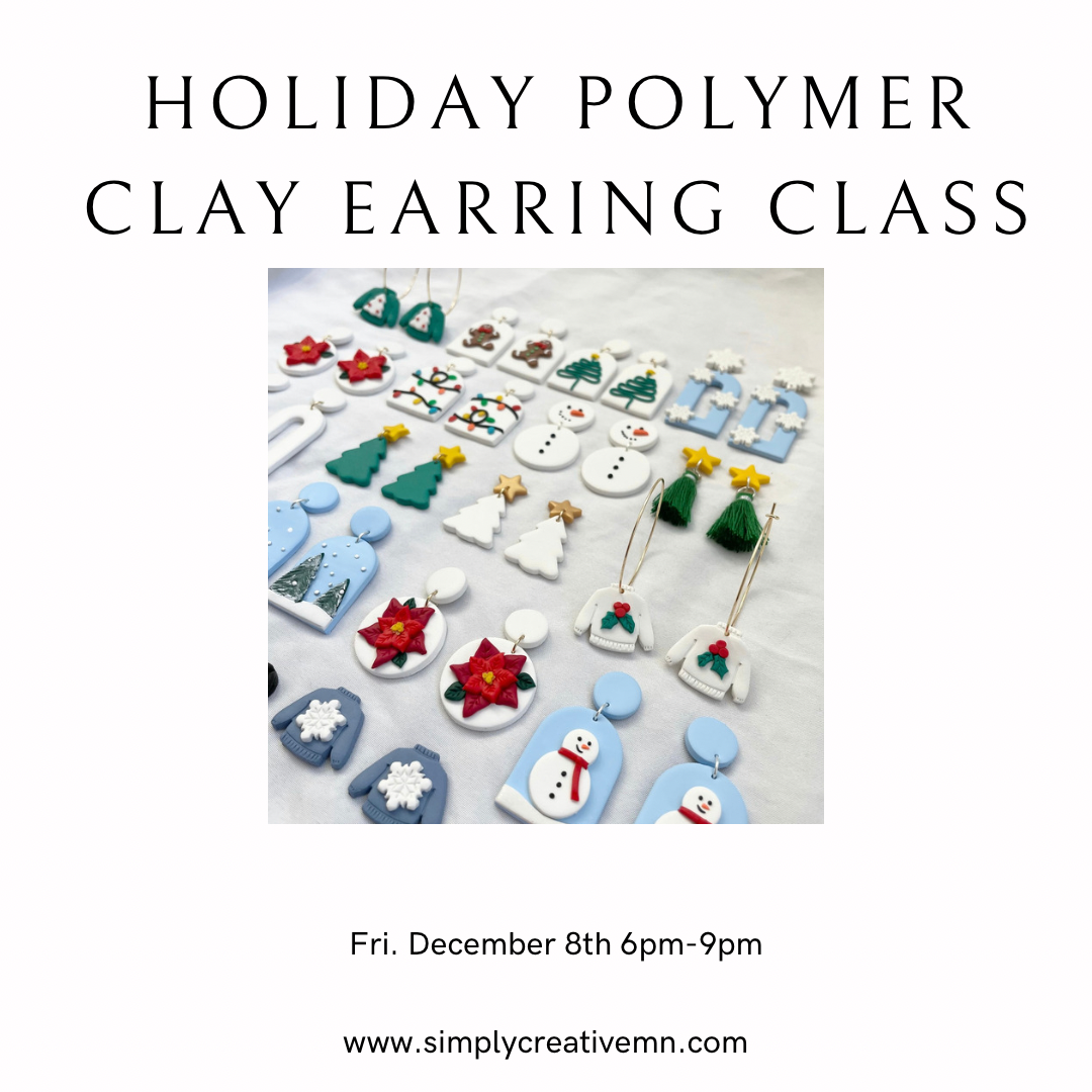 Holiday Polymer Clay Earring Class | Fri. Dec. 8th 6pm-9pm