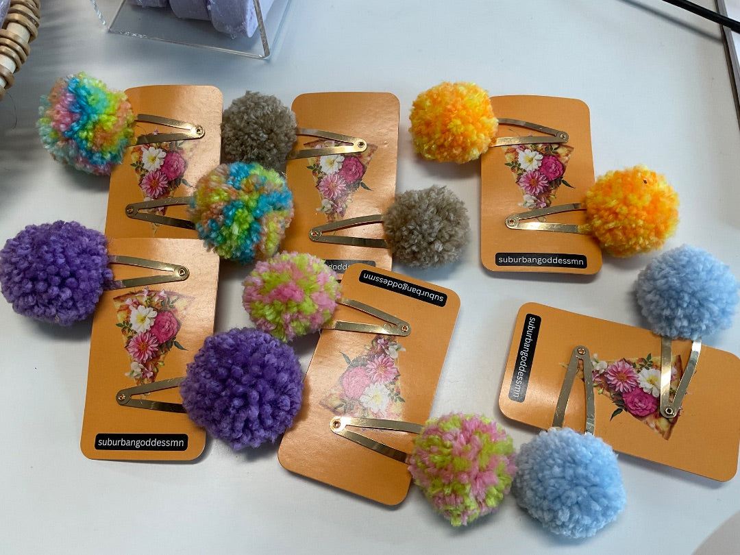 Pom Pom Hair Clip (Set of 2) Suburban Goddess Hair Accessories