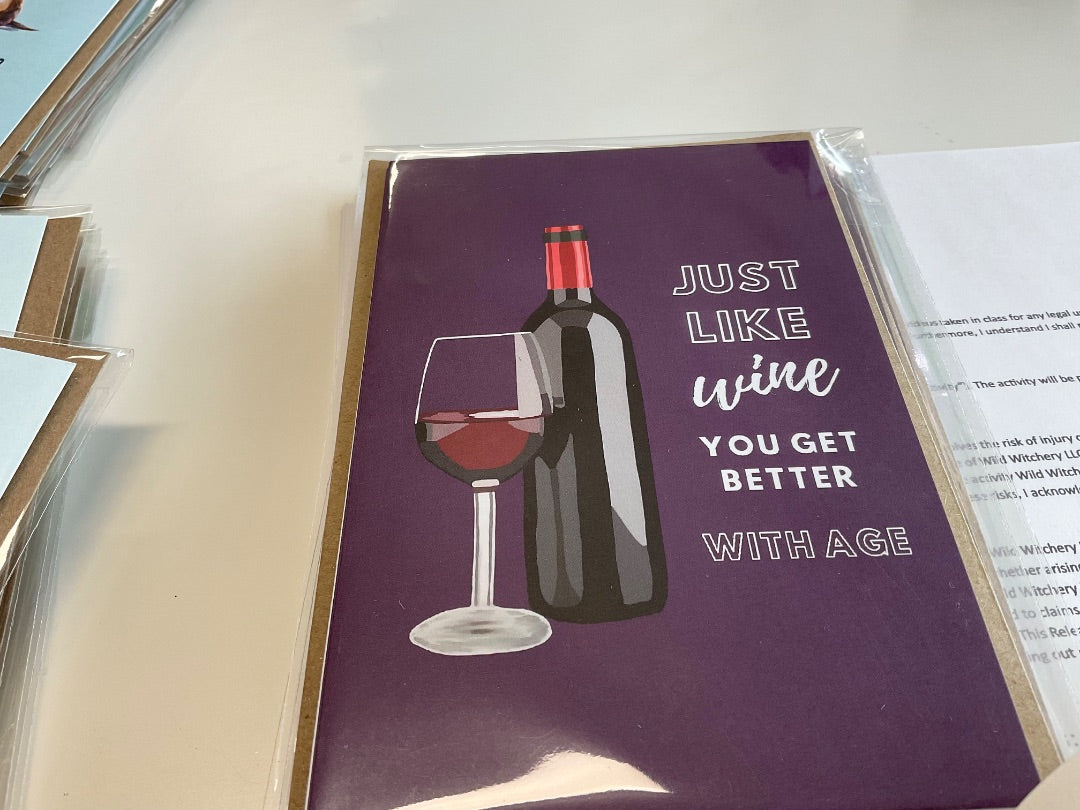 Just Like Wine, You Get Better with Age Lupine Design Cards