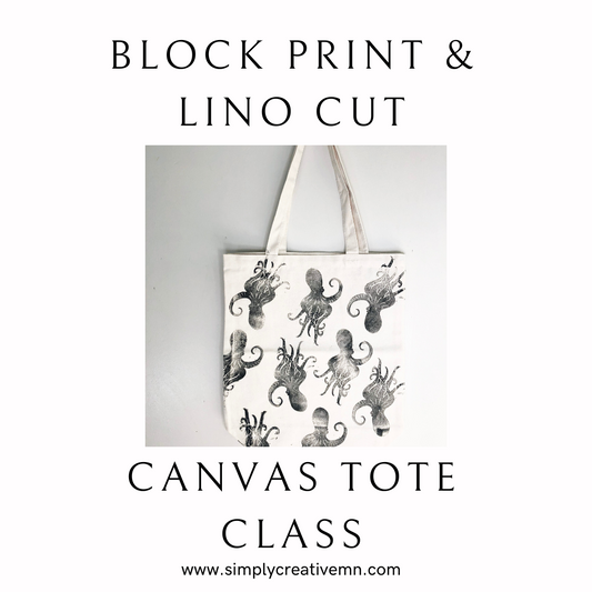 Block Printing Canvas Bag Class | Fri. June 14th 6pm-8:30pm
