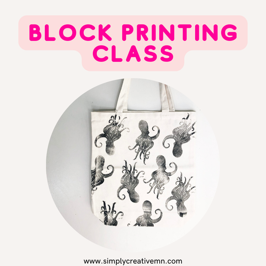 Block Printing Class | Sat. April 19th 11am-1:30pm