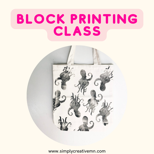 Block Printing Class | Sun. Sept. 15th 11am-1:30pm