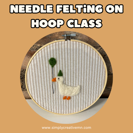 Needle Felting on a Hoop Class