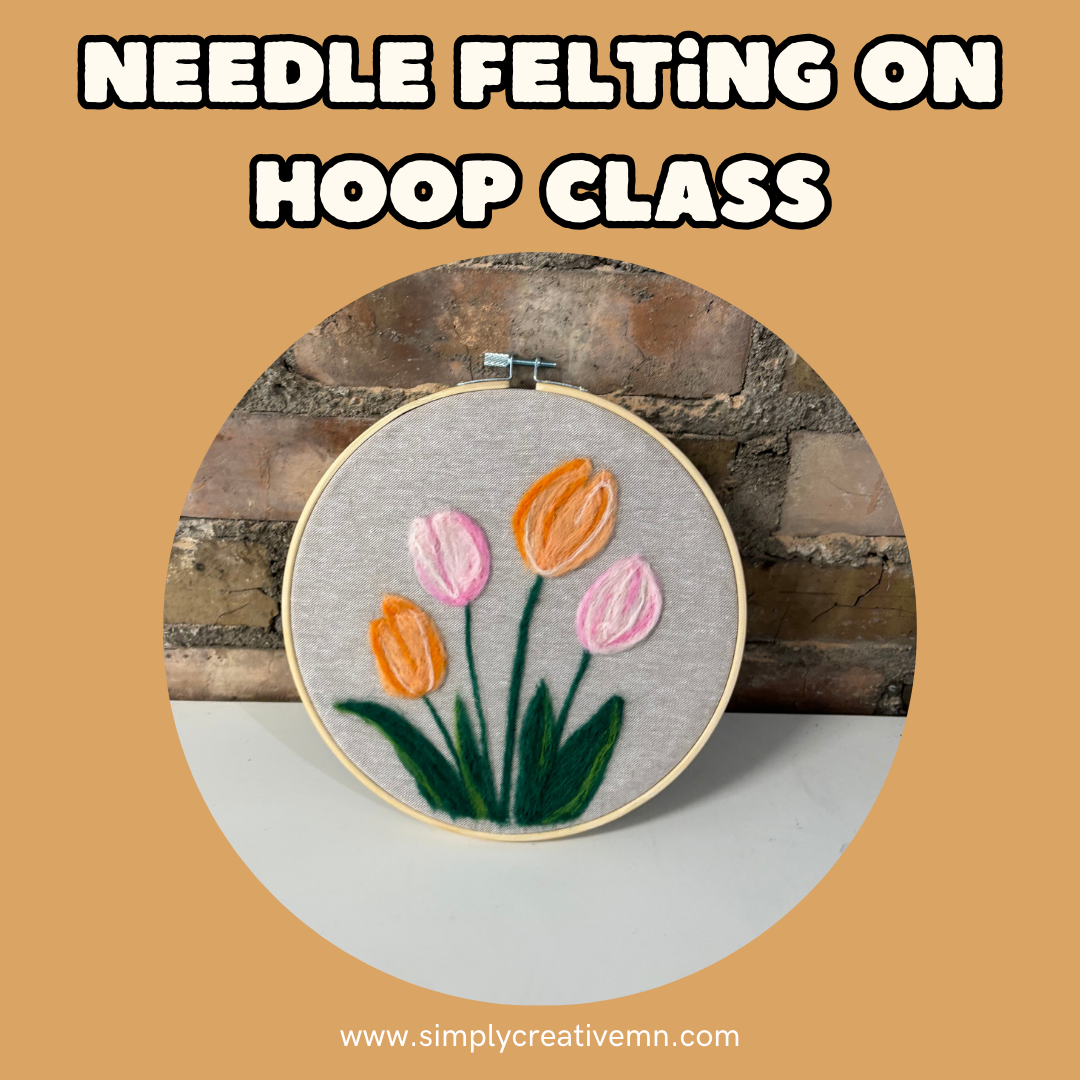 Needle Felting on a Hoop Class