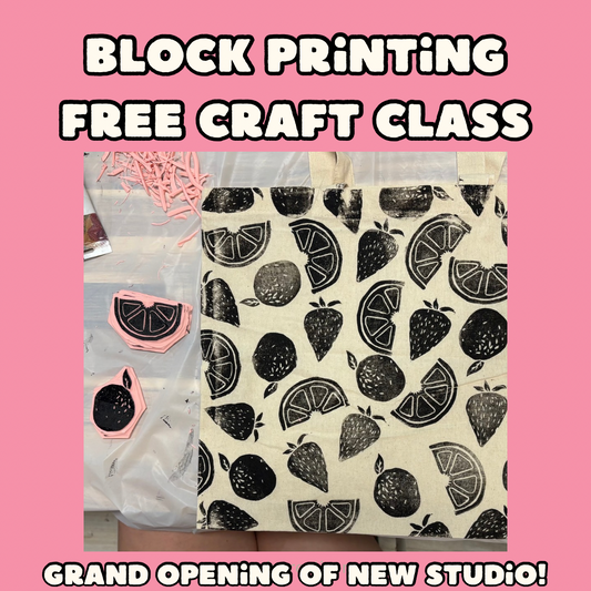 Free Block Printing Drop-in Class | Grand Opening of the New Studio!