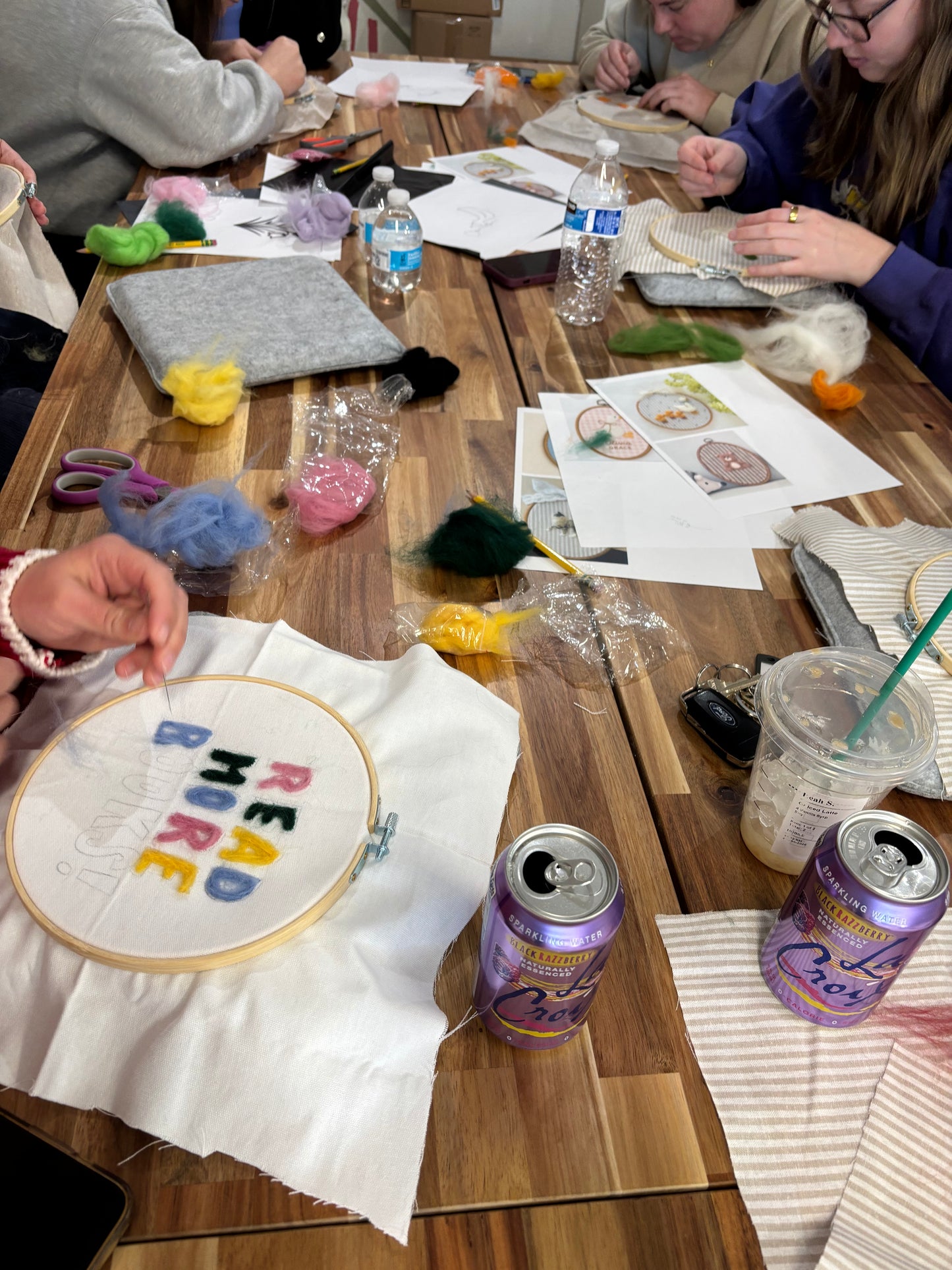 Needle Felting on a Hoop Class