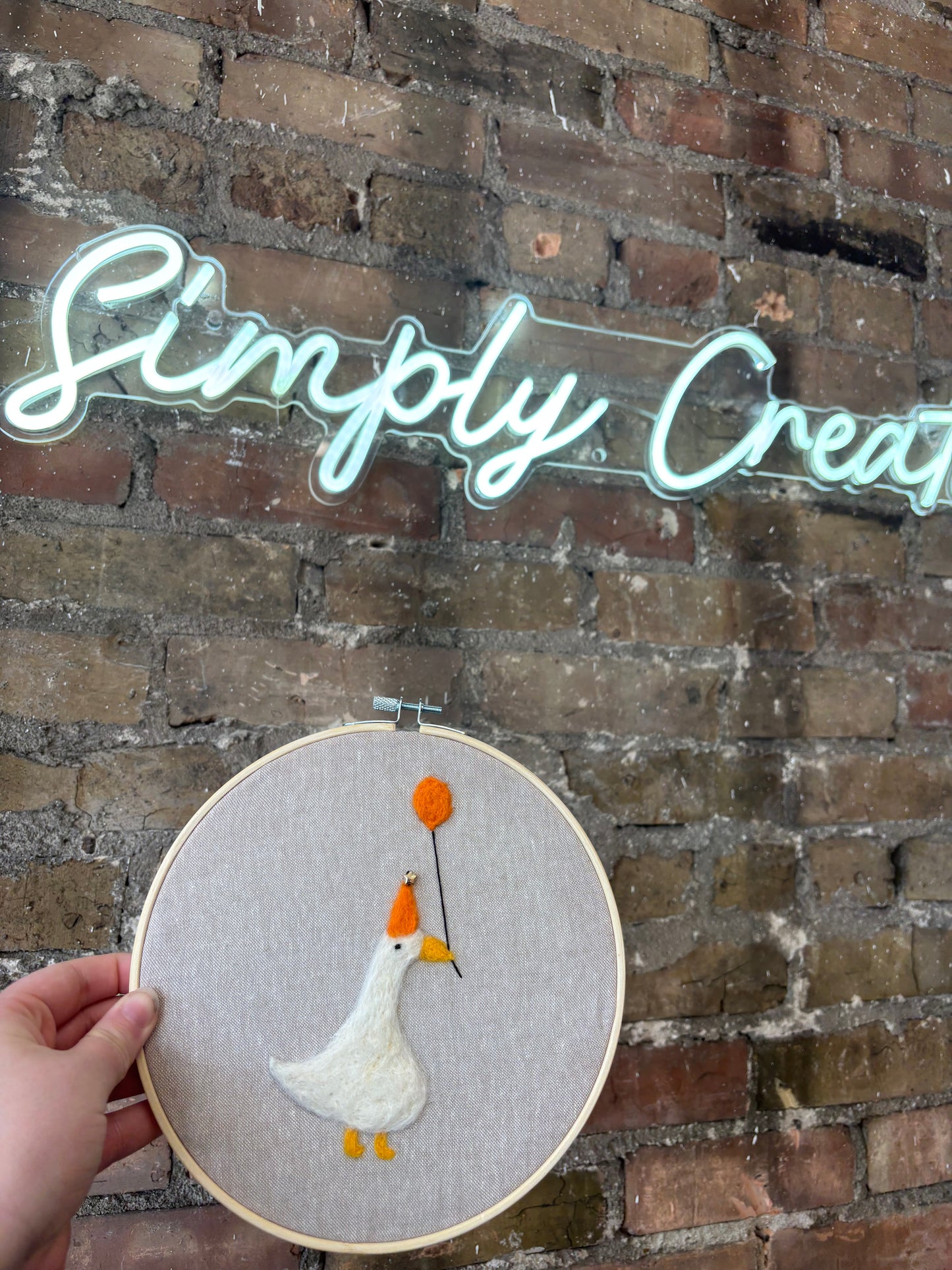 Needle Felting on a Hoop Class